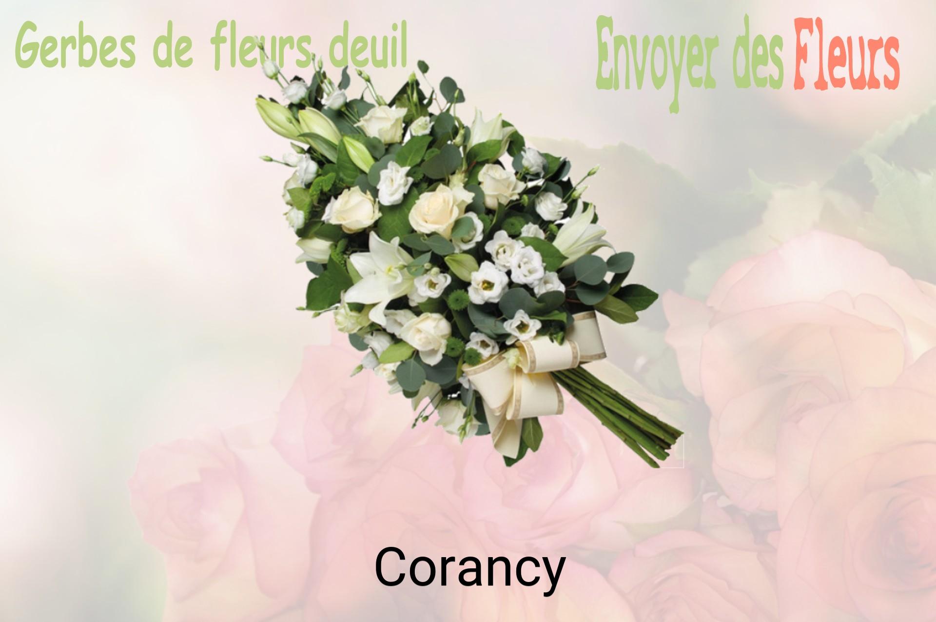 Gerbe de fleurs de deuil livrée à Corancy